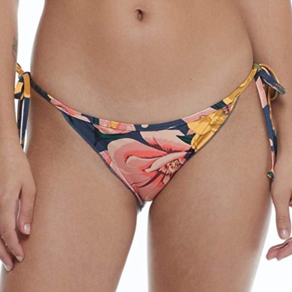 EIDON Women's Standard Tiki Tie Side Cheeky Bikini Bottom Layla Floral - X-Large